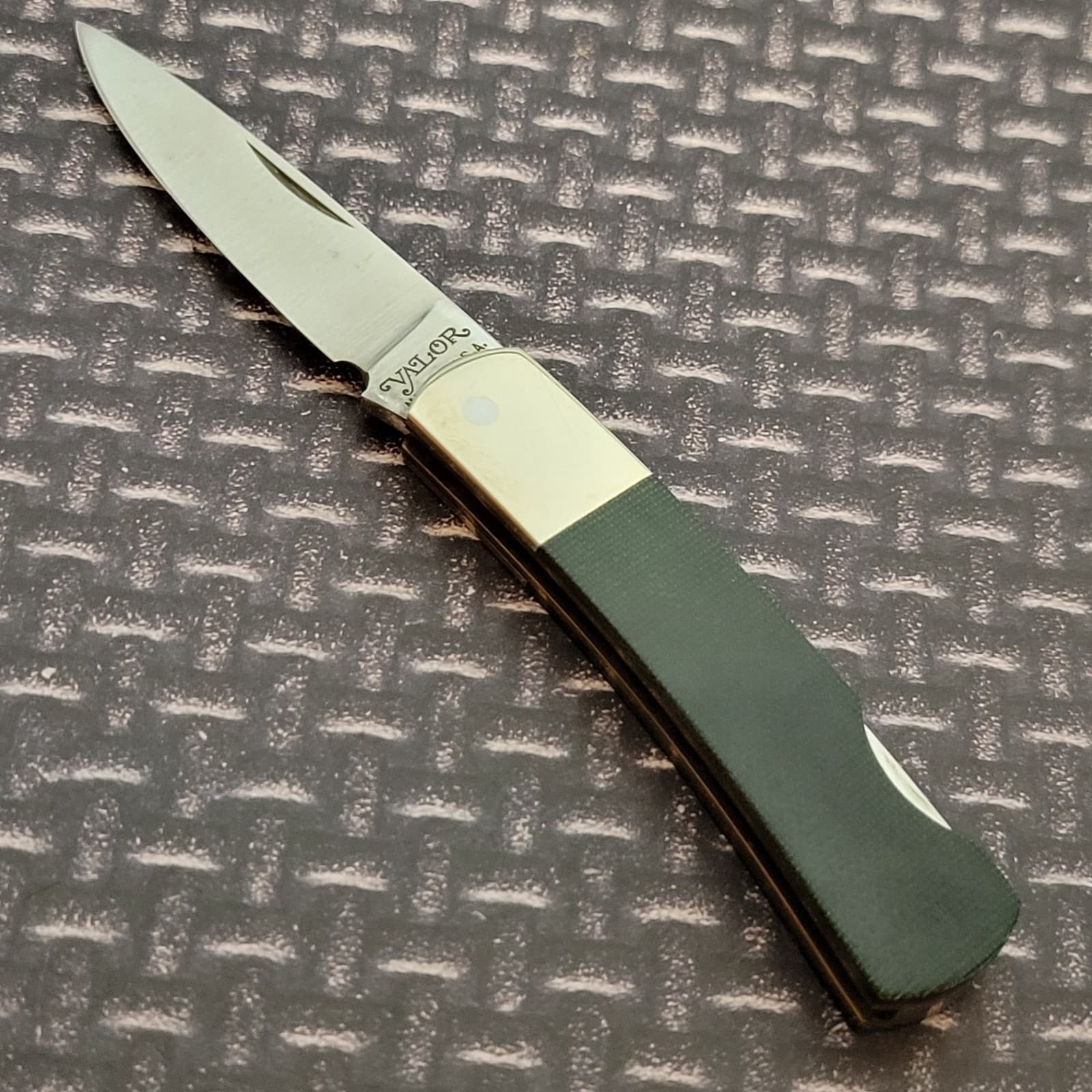 Valor 354 Lockback Knife Made In Japan Green Micarta Handles 440 SS Blade 5