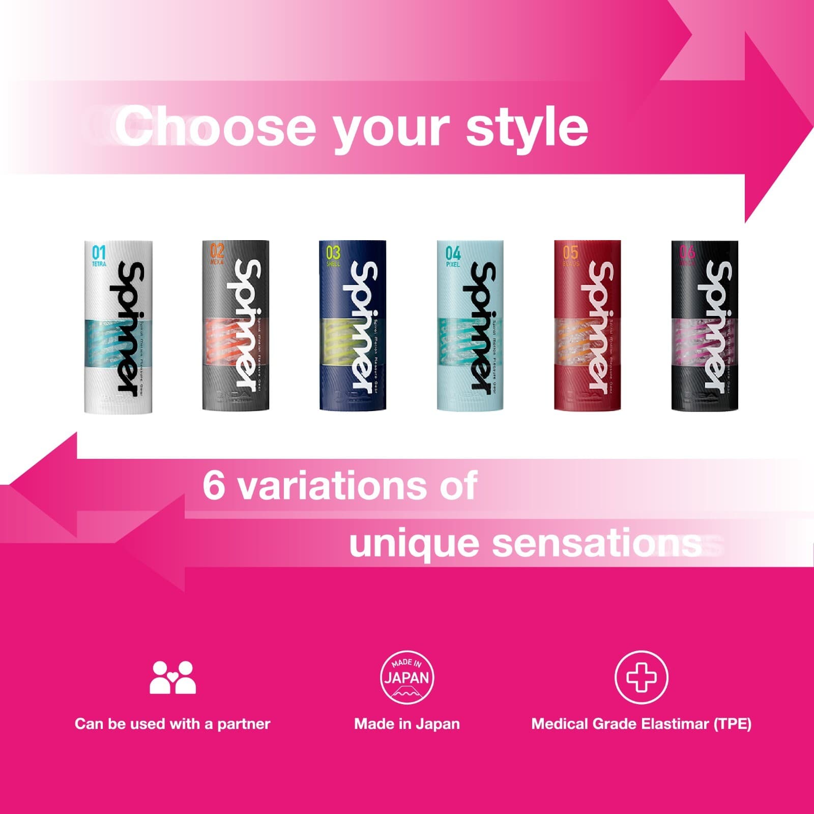 TENGA SPINNER Reusable Spiral-Motion Male Masturbator/Stroker NIB NWT 4