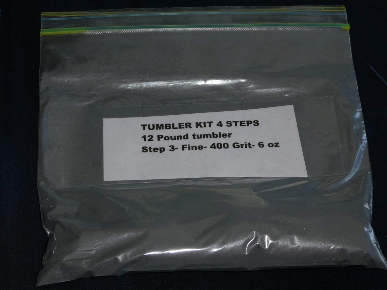 Rock Tumbling Grit Kit # 12-4 for a 12 lb. Tumbler-- 4 Step polishing process   4