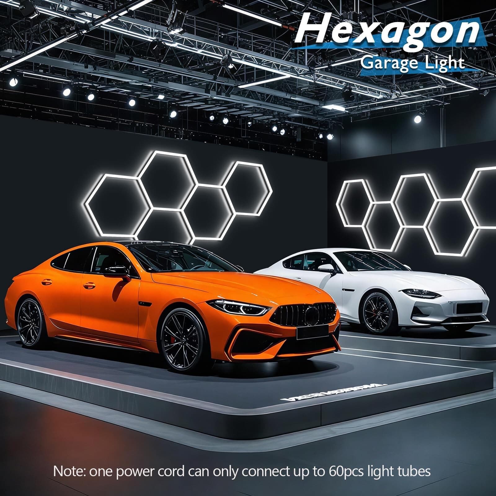 LED Honeycomb Light Hexagon Garage Lights High Brightness 5-Hex Light for Garage 2