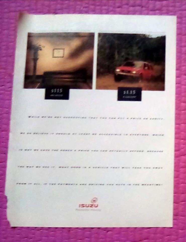 1992 Isuzu Rodeo Print Ad 2