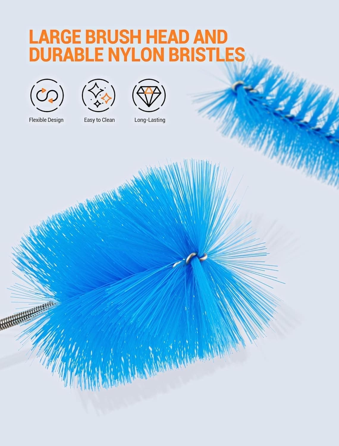 66" Flexible Drain Brush Tool with Large Brush Head and Double Elastic Nylon ... 5