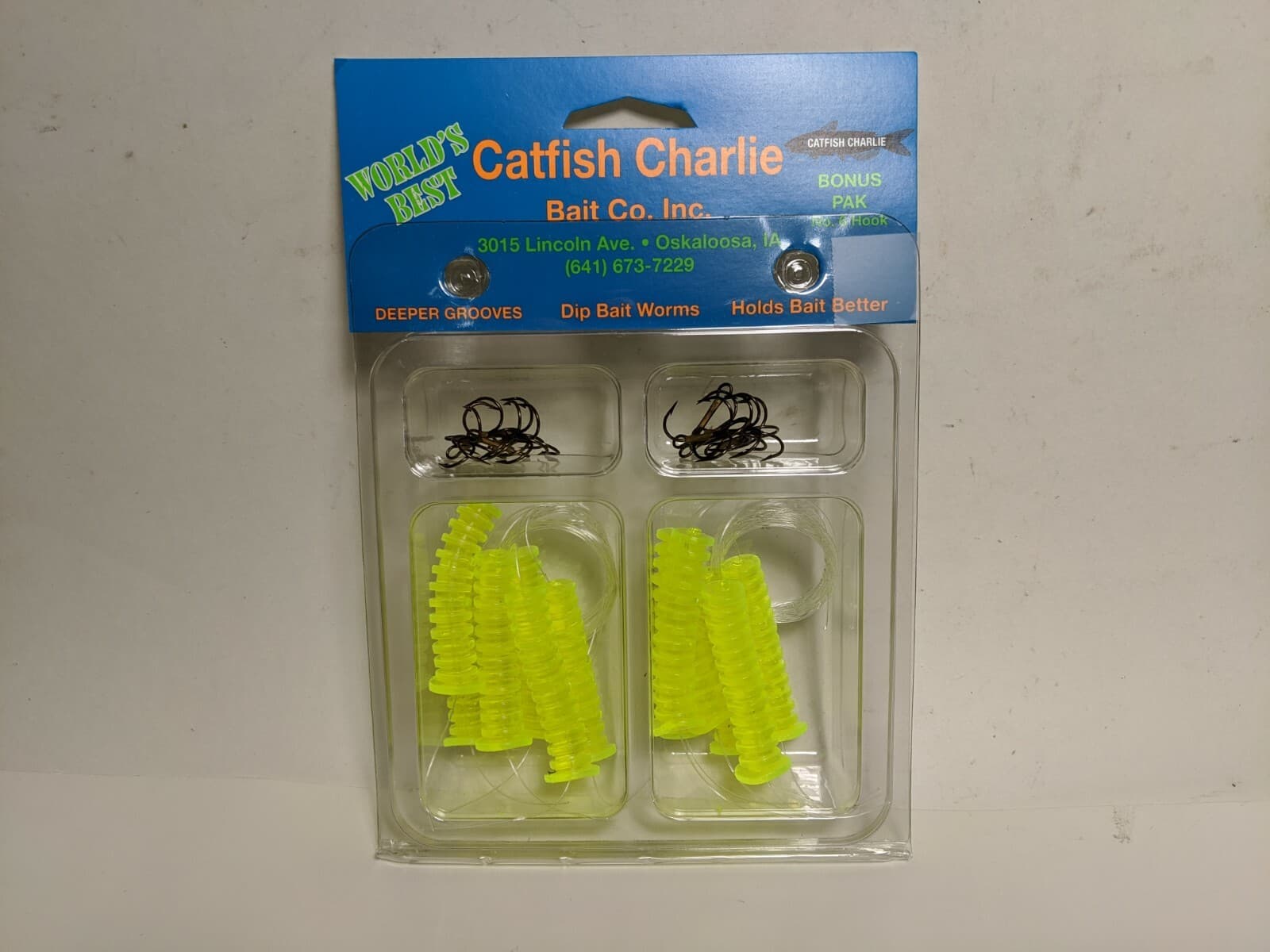 Catfish Charlie Dip Bait Soft Plastic Worms   (12 Per Pack)  DBH-12 4