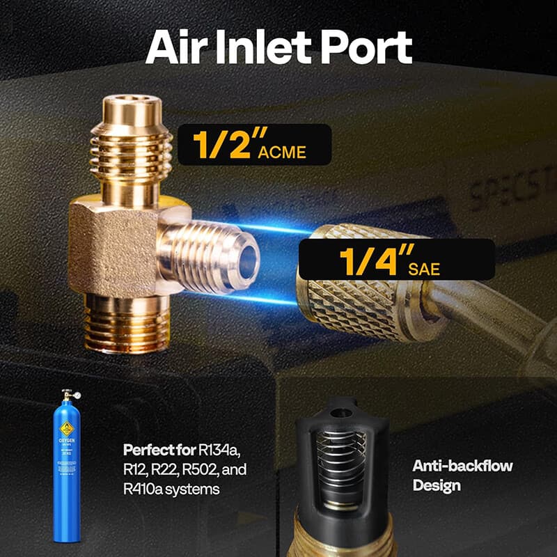 Air Vacuum Pump 1/3 HP 5 CFM & 4 Way Manifold Gauge Set HVAC AC Refrigerant Kit 4