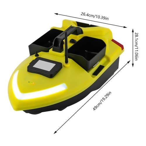 500m RC Fishing Bait Boat GPS 4 Hours Control Time 12000mAh Cruise Control 4
