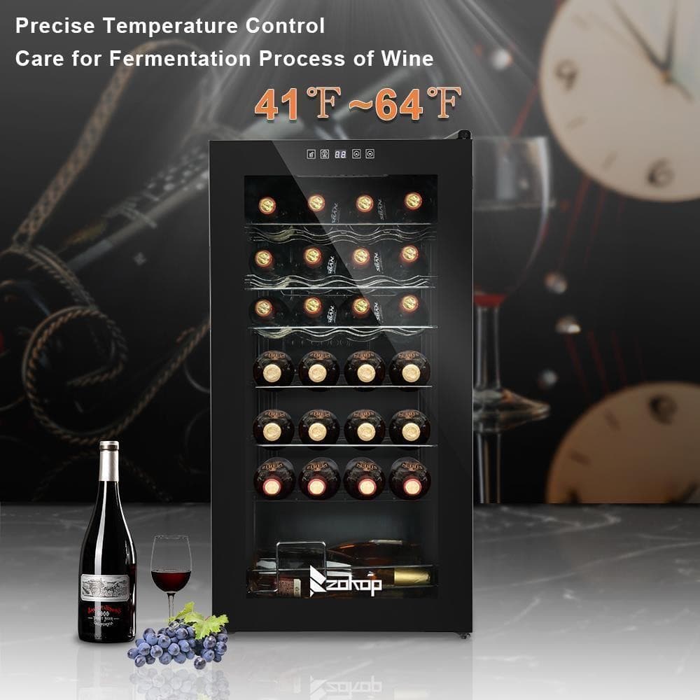 Zokop 28 Bottles Champagne Wine Cooler Refrigerator Cellar Digital LED Storage 4