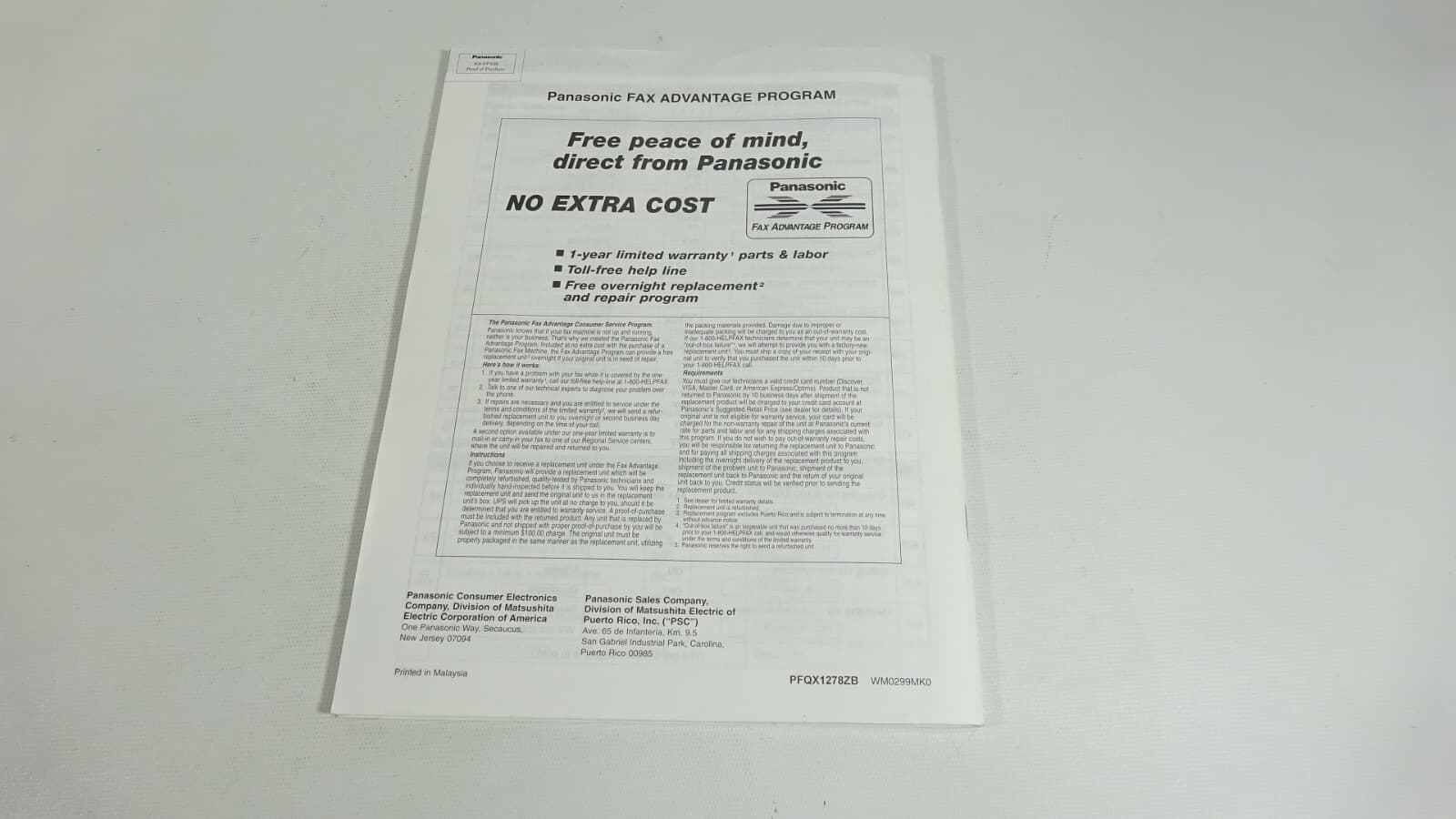 Panasonic Fax Machine KX-FP105 Manual Operating Instructions 2