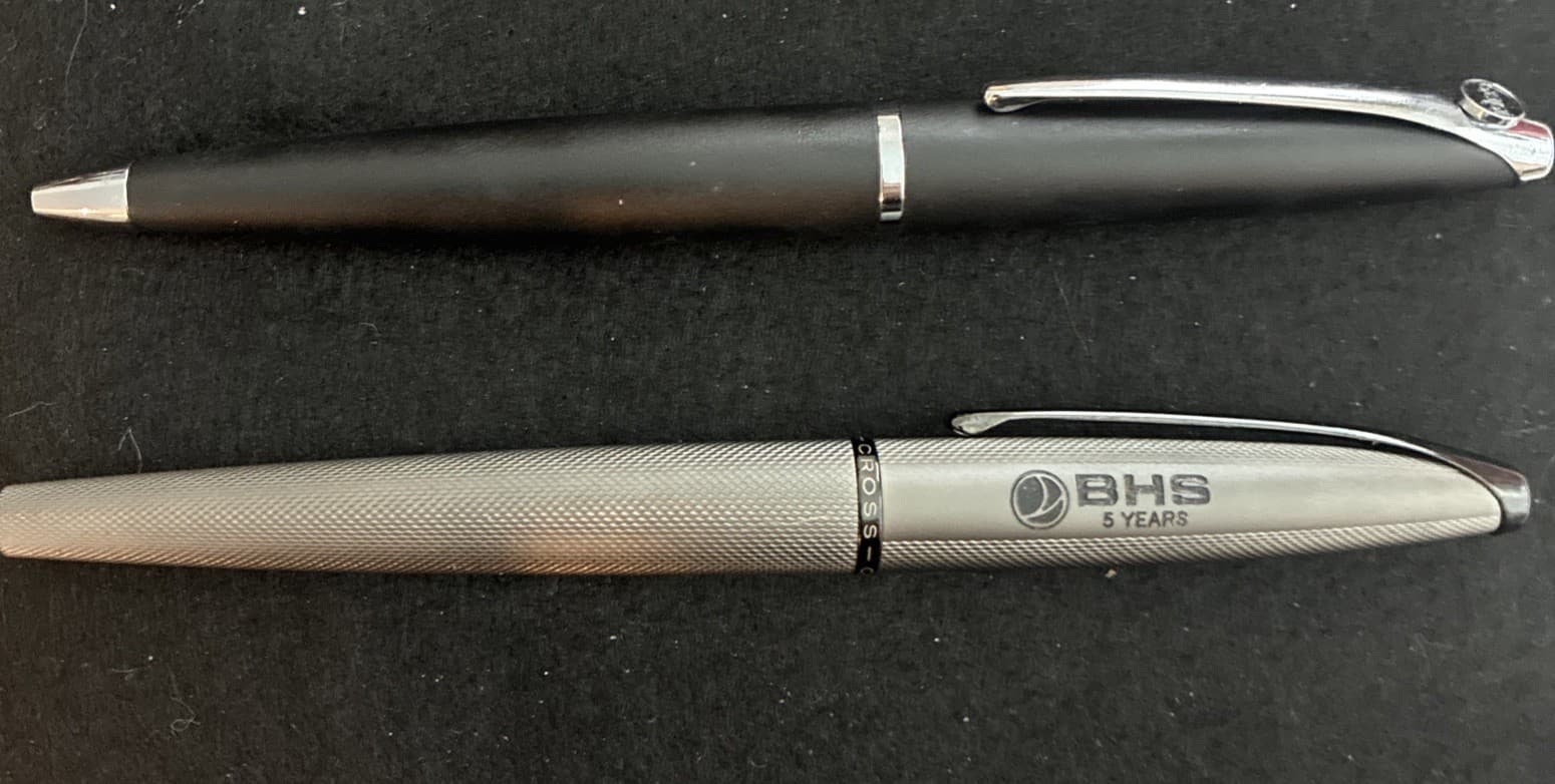 Cross ATX Fountain Pen -  Titanium Gray medium Point  nib & Black Ballpoint