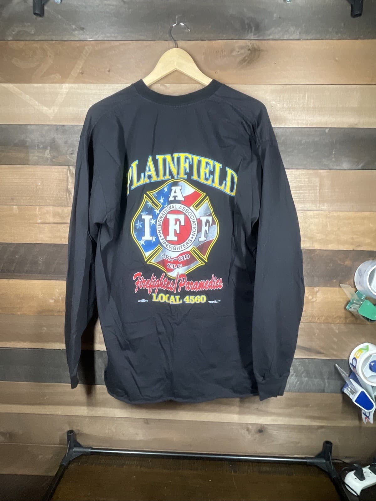 Plainfield IL Illinois Fire Department IAFF 4560 Long Sleeve T Shirt XL