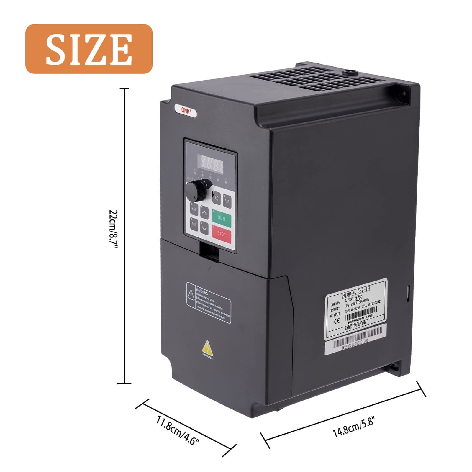 5.5KW 7.5HP 220V AC 25A VFD Converter Single to 3 Phase Inverter Variable Fre... 2