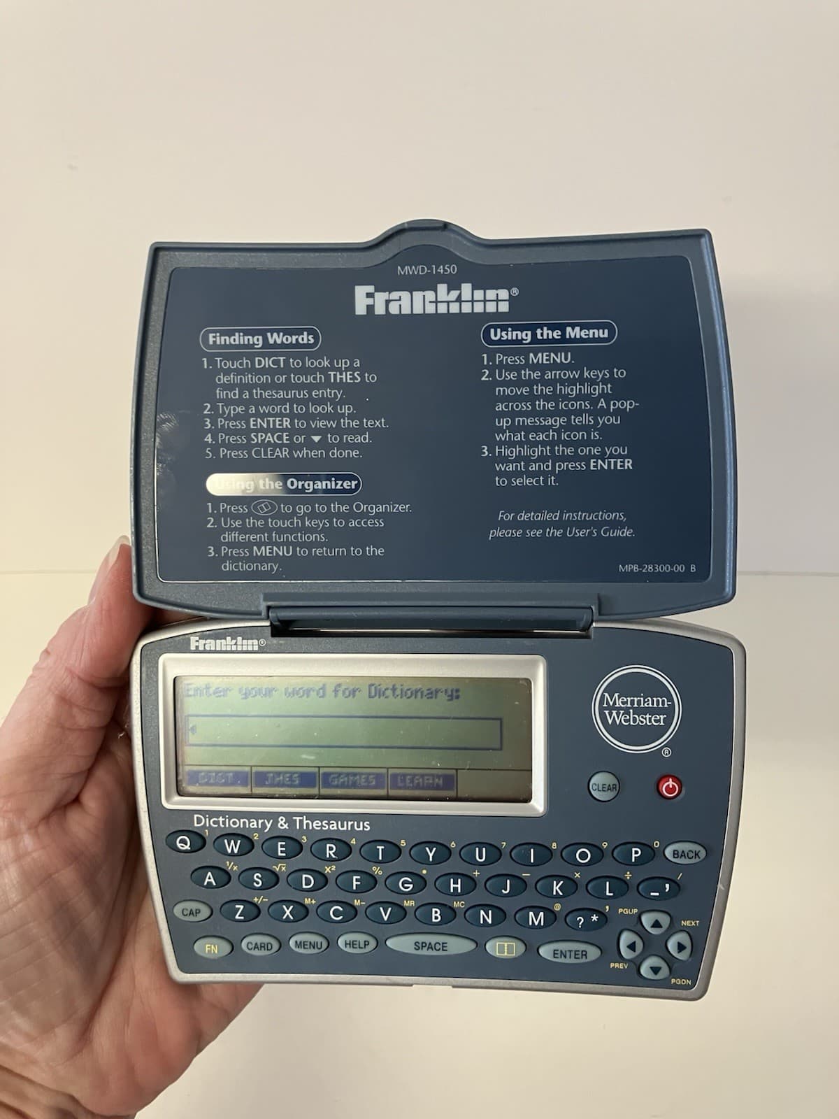 Franklin Merriam Webster MWD-1450 Handheld Electronic Dictionary Thesaurus