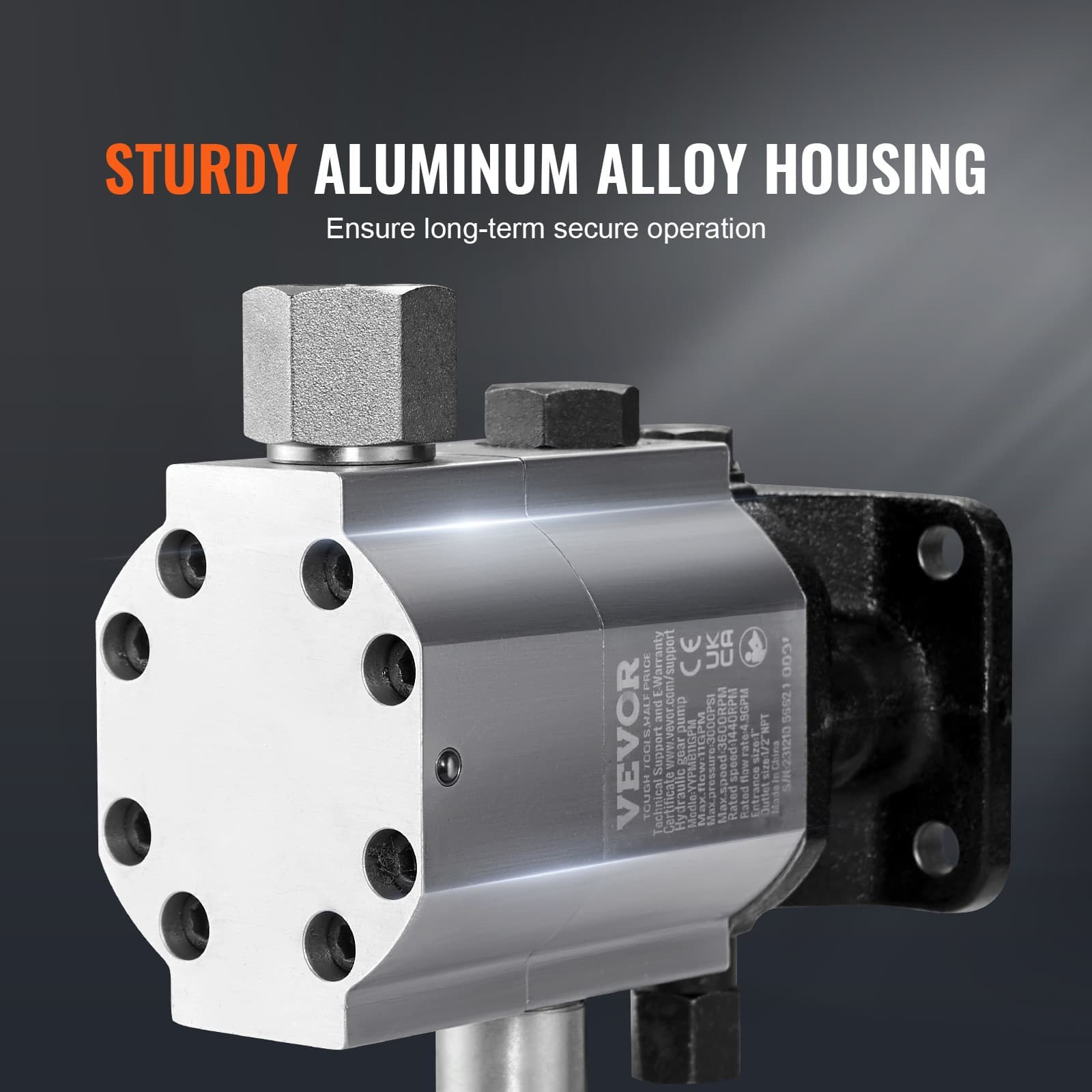 Hydraulic Wood Log Splitter Pump 11GPM 2 Stage 3000PSI Hydraulic Gear Pump 4