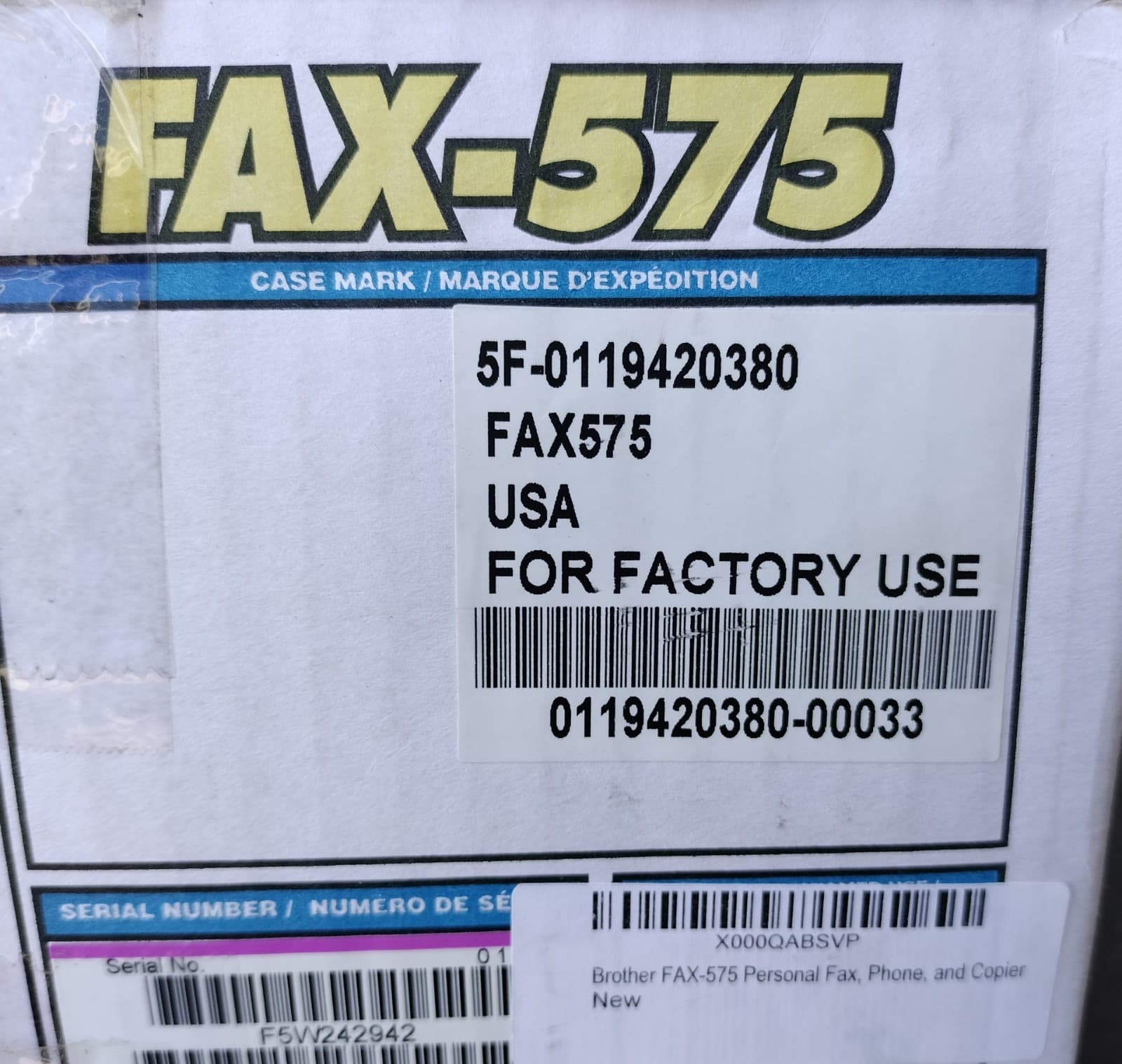 Brother Personal FAX-575 Plain Paper Fax Machine Phone Copier - Open Box 3