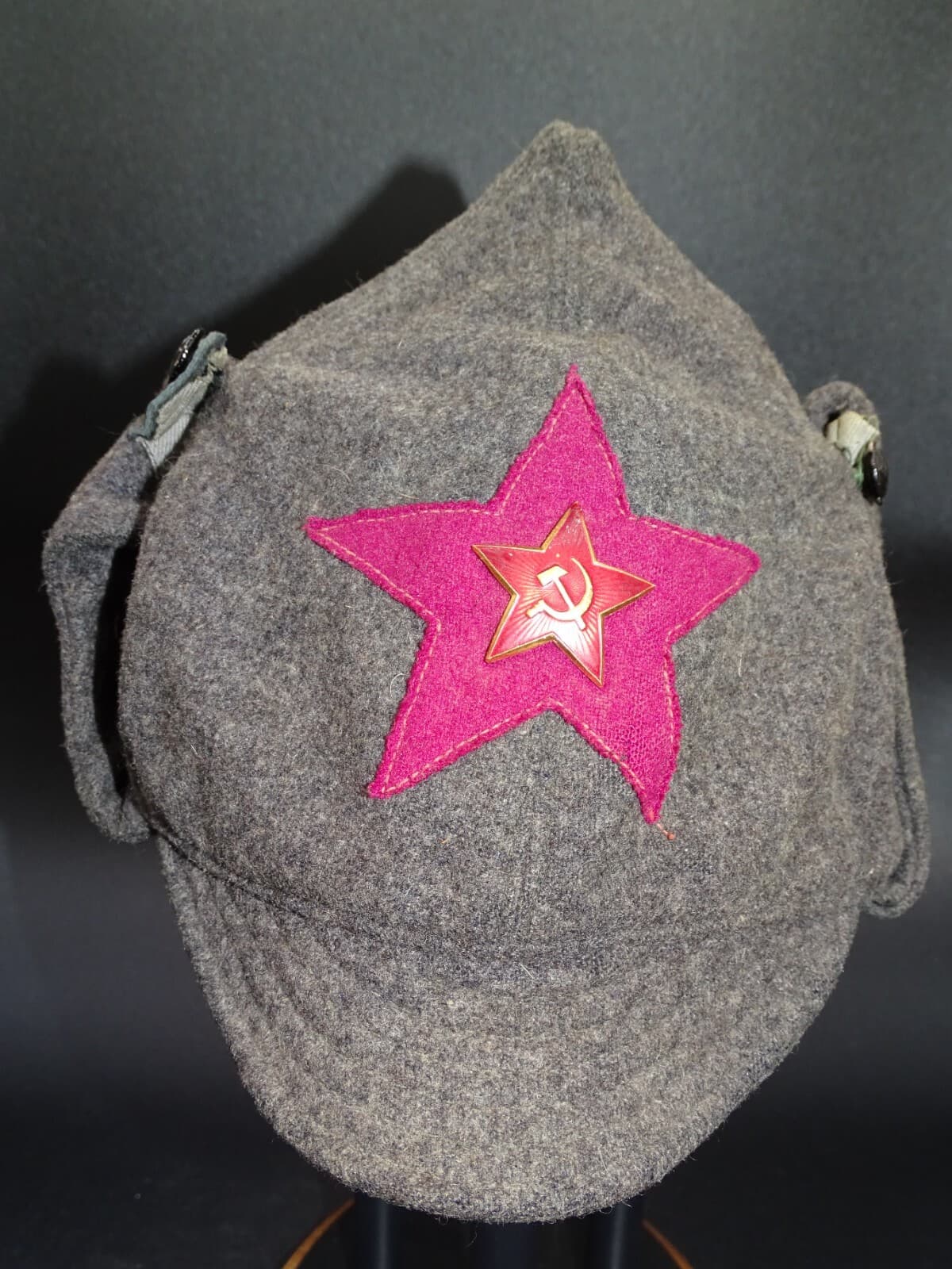 Russian WWII Ushanka Hat or Budenovka Cap AUTHENTIC PERIOD ITEM Great Condition 2