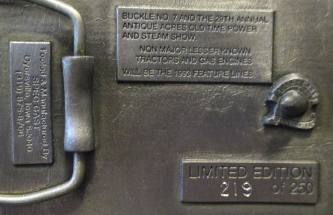 Silver King R42 Tractor Belt Buckle 1993 Antique Acre Old Time Power Show IA 7th 4