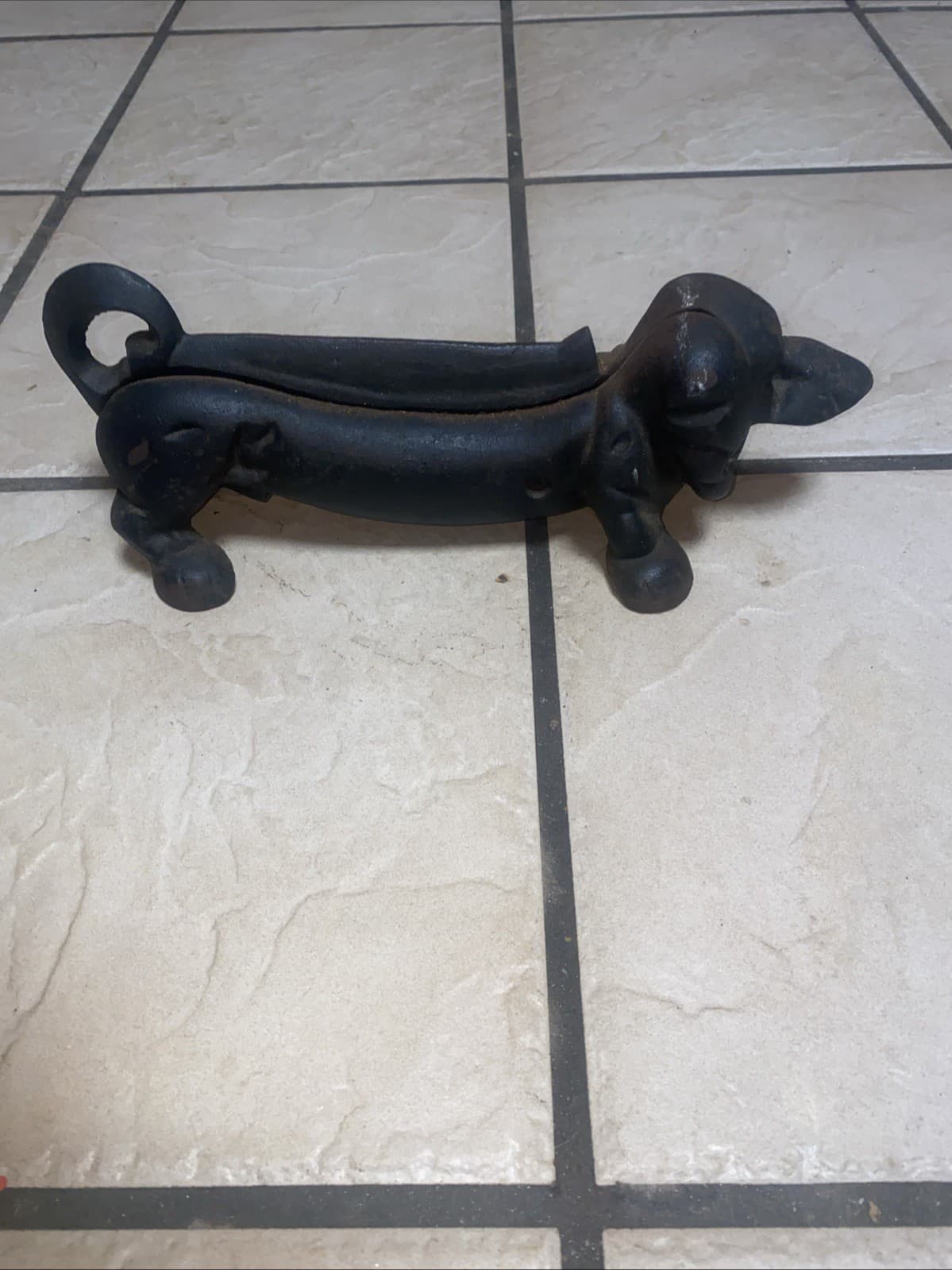 Vintage Cast Iron Dutch Hound Dog Boot Scraper 12 Lbs 3