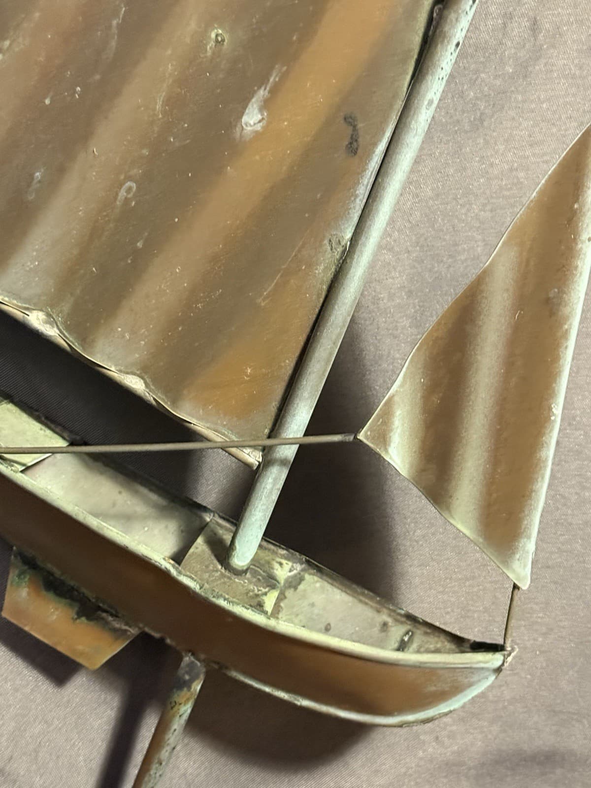 Vintage Copper Sailboat Nautical Weathervane architectural salvage 6