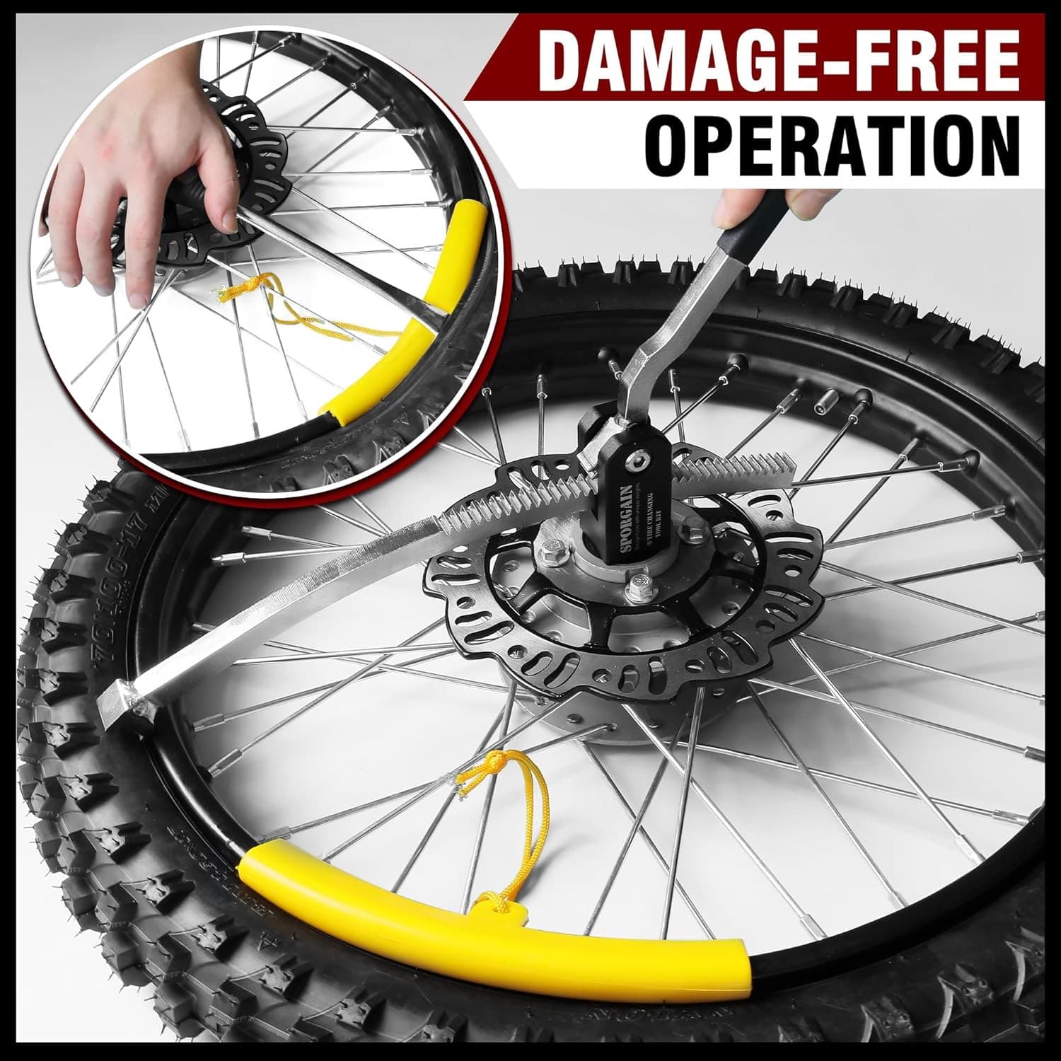 Dirt Bike Tire Changing Tool Kit,16" to 21" Wheels -15/17/20/25mm Axles,Silver 4