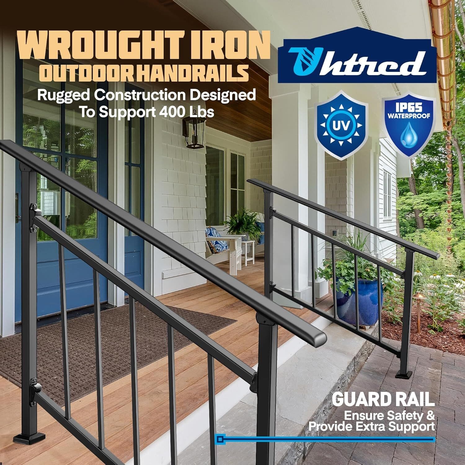 Versatile Step Stair Handrails for Outdoor Steps Adjustable for Step with Hook 2