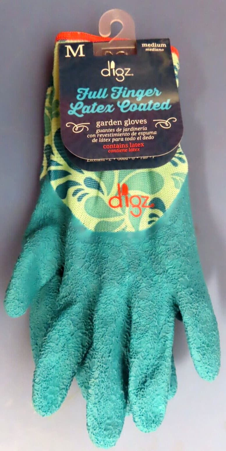 Digz 77382-26 Women's Indoor/Outdoor Latex Coated Gardening Gloves Medium