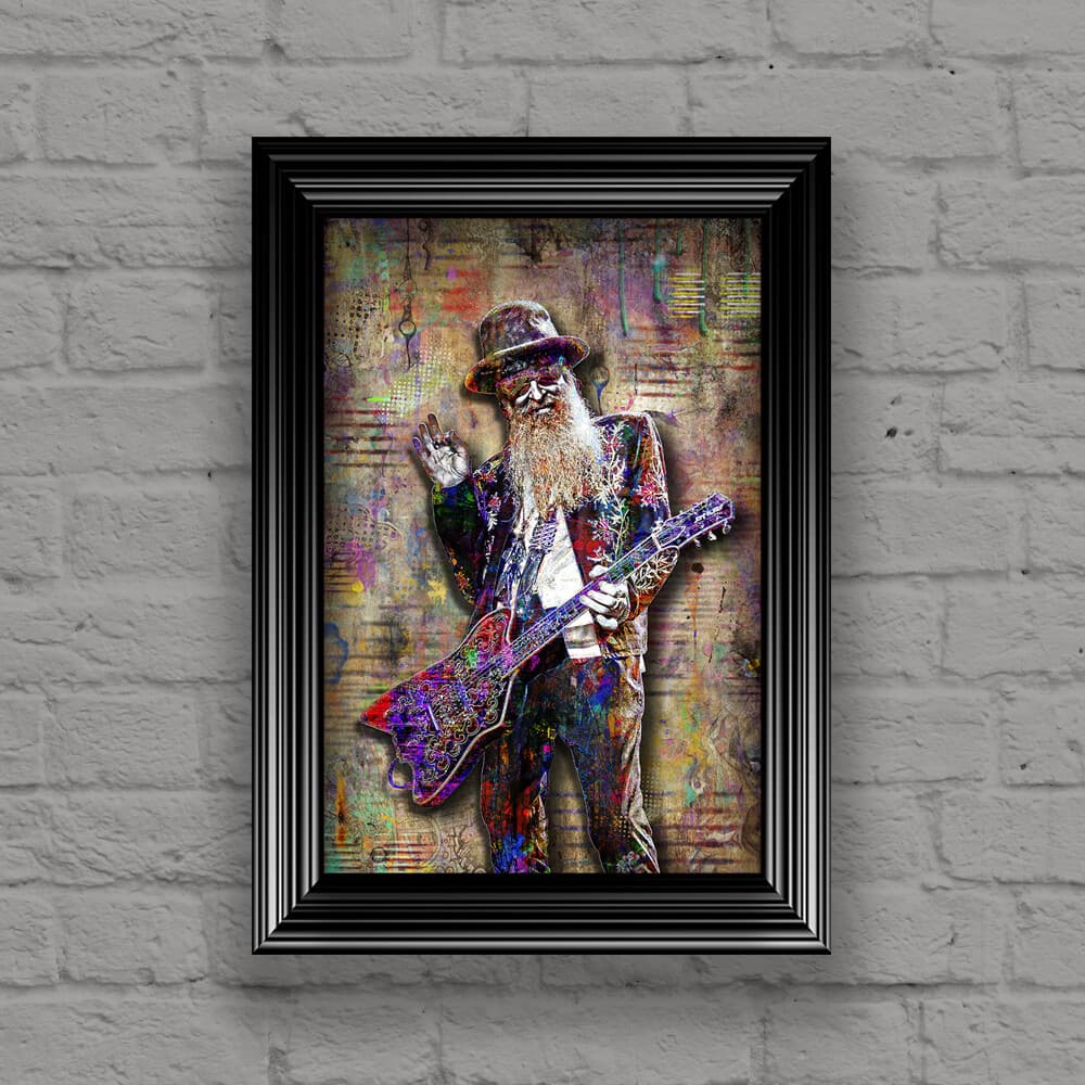 ZZ TOP Billy Gibbons 12x18inch Poster Artwork  ZZ Top Tribute Free Shipping 5