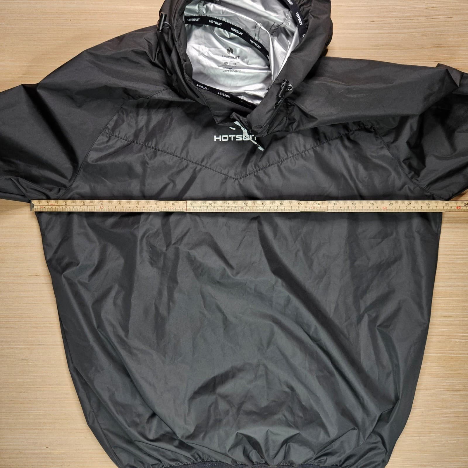 HOTSUIT Women's XL Sauna Suit Hooded Jacket Workout Fitness Gym Black 4