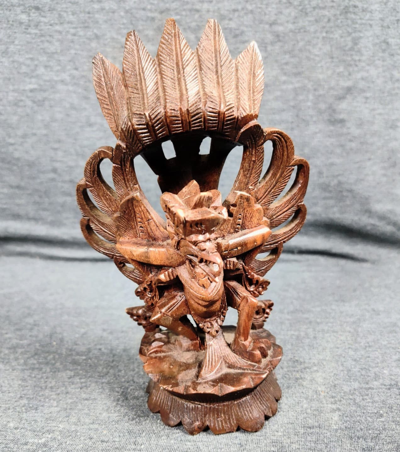 Carved Wood Balinese Figure Garuda Mythical Bird Statue