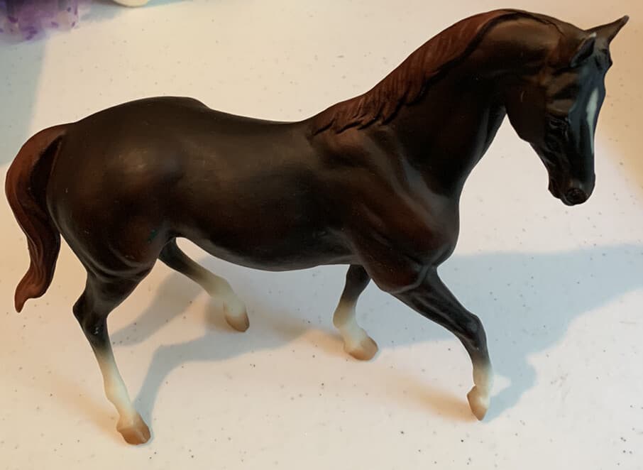 Breyer Paddock Pals Horse Dark Brown Feather-Look Design on Face 6" x 7" Vintage