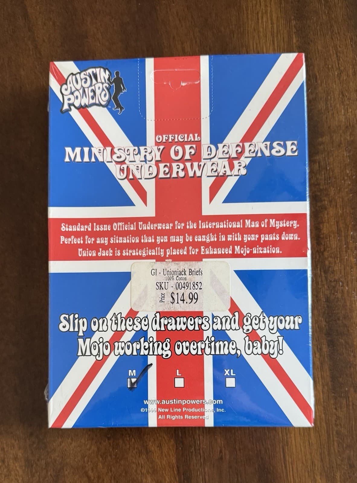 Official Austin Powers Underwear Ministry Of Defense Medium 1999 NIB Sealed Rare 2
