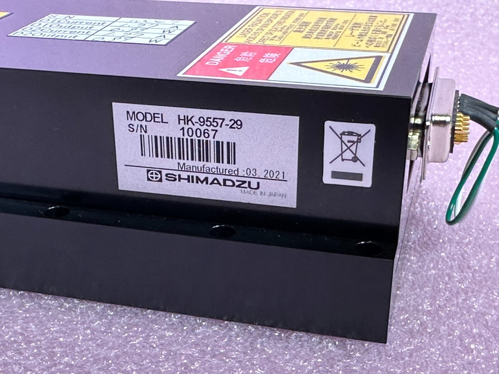 2021 SHIMADZU HK-9557-29 OPTICAL LASER MODULE 5