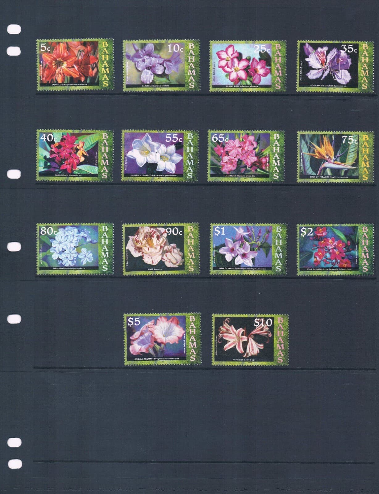 $61.25 Scott Value - 2006 BAHAMAS Flowers definitives Caribbean CV MNH NH UMM 2