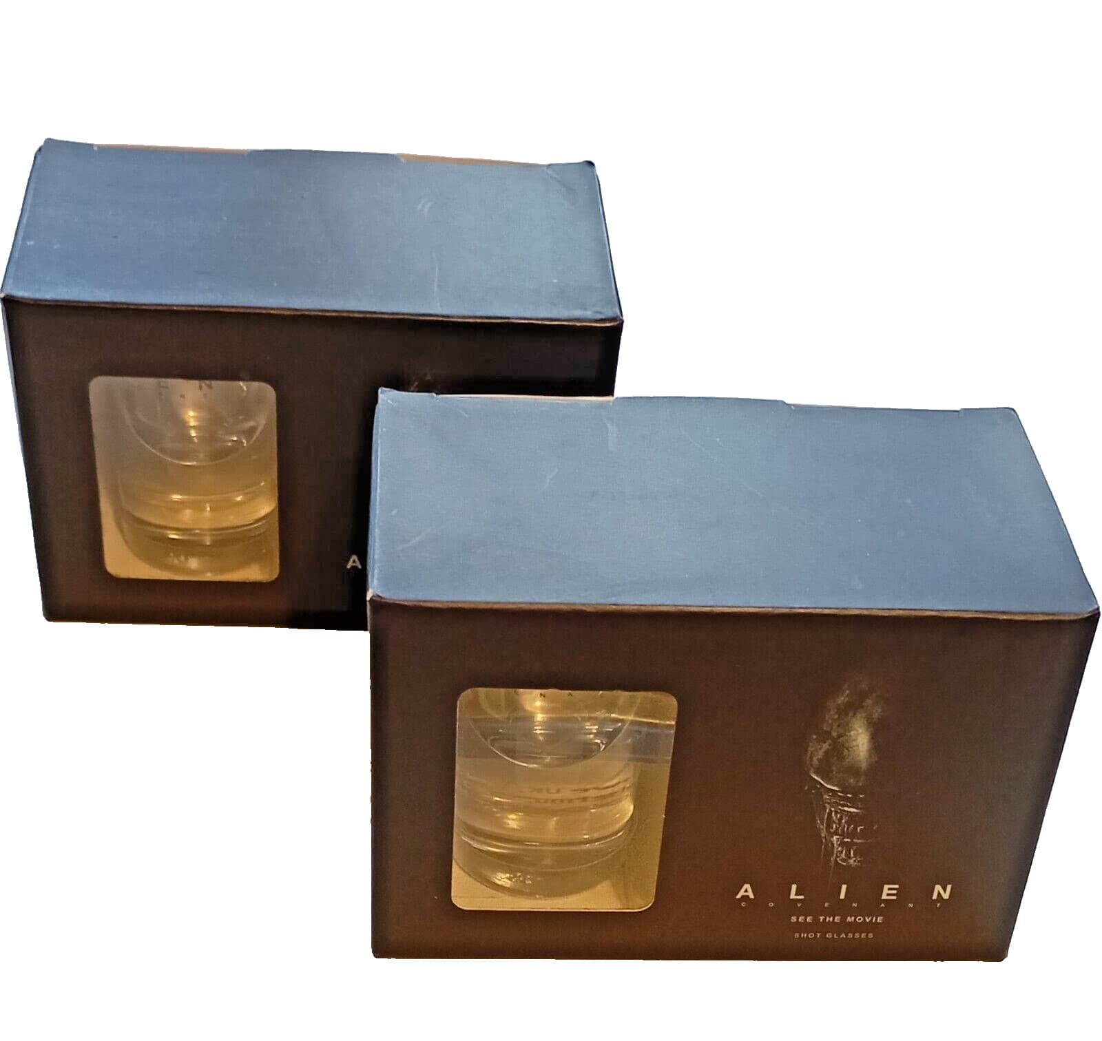 ALIEN COVENANT 2 SETS OF 2 SHOT GLASSES NEW BOXED