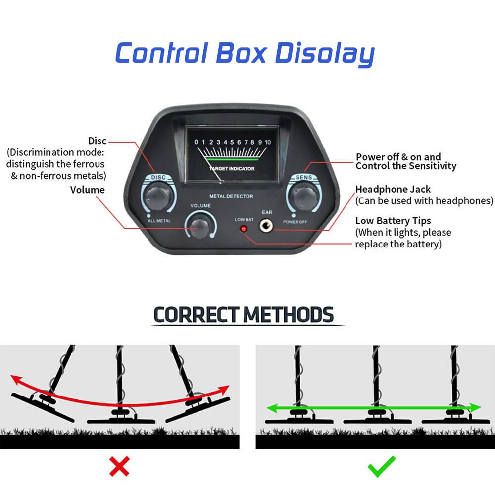 Waterproof LCD Metal Detectors Gold Digger Deep Sensitive Hunter Coil Searcher 6