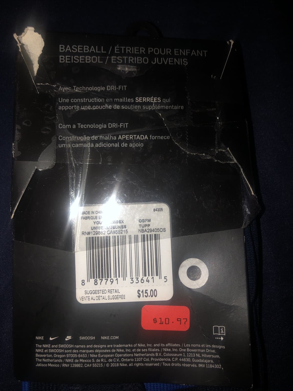 Nike Youth Vapor Stirrup Socks Navy Blue One Size MSRP $15 Baseball Softball New 4