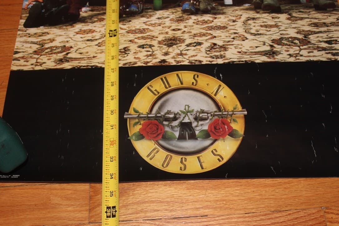 Vintage Original 1987 Guns N’ Roses Rock Band Poster 34" high x 22" wide 5