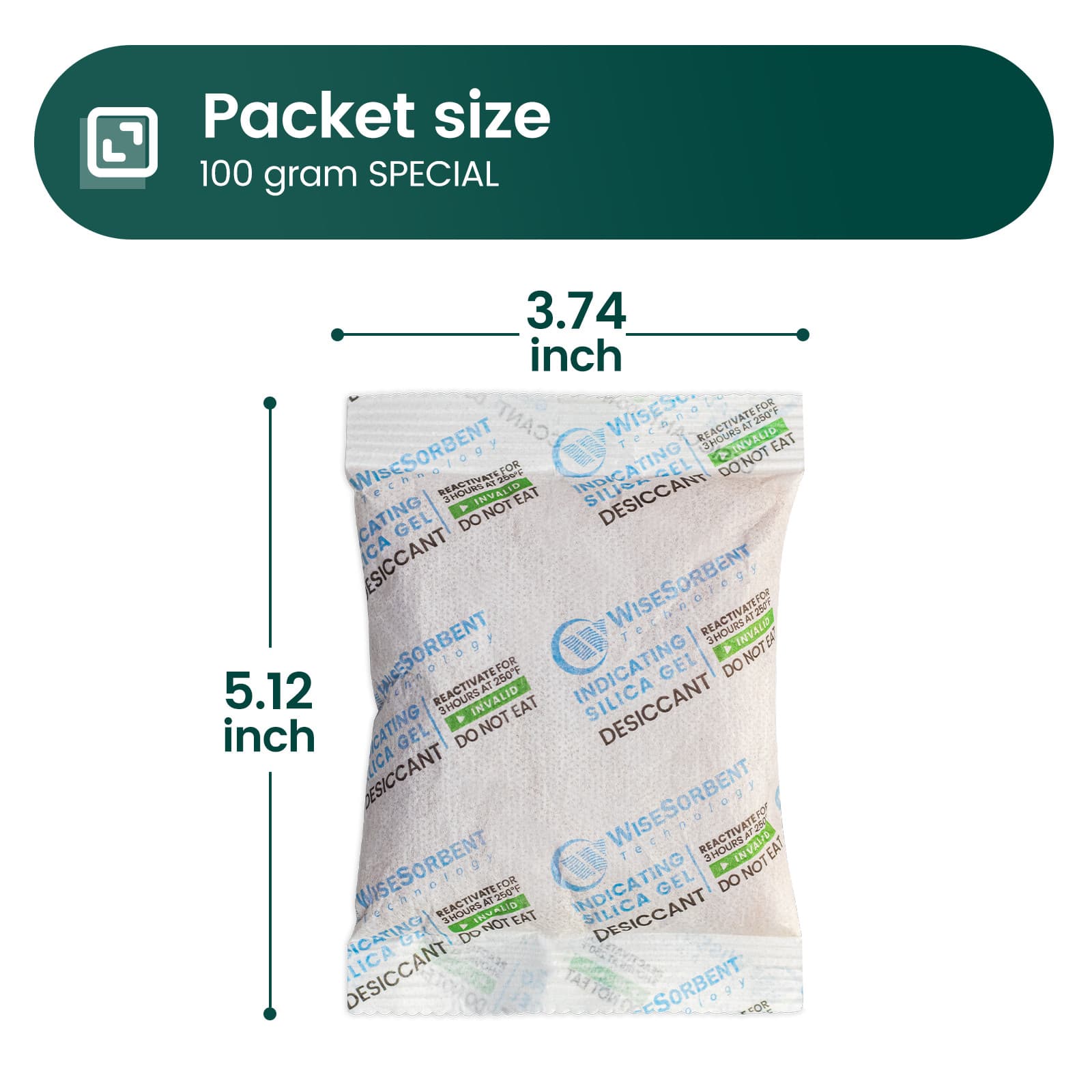 100 Gram Desiccant Pack, Indicating Silica Gel Packet,Gun Safe Moisture Absorber 4
