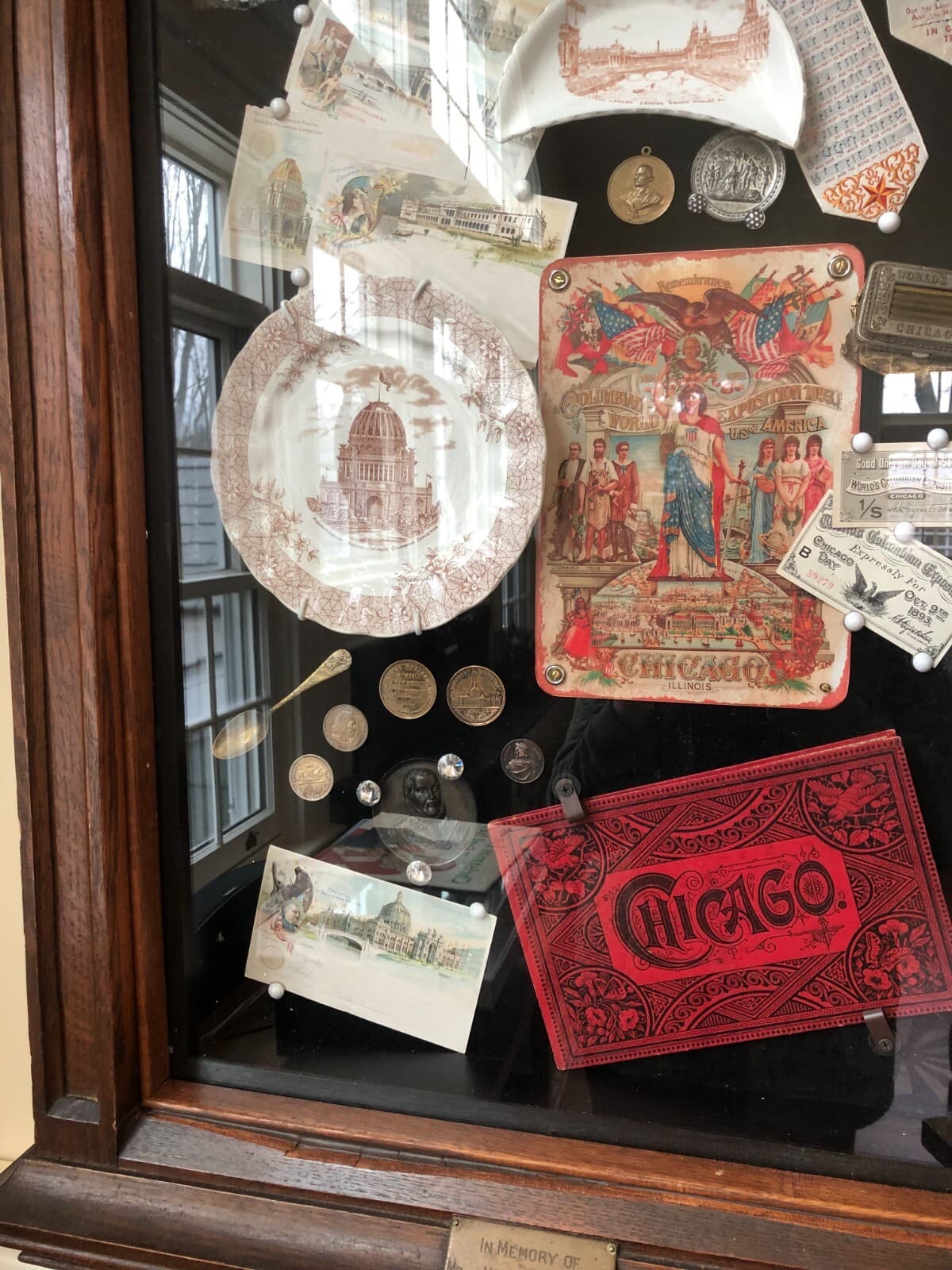 1893 COLUMBIAN WORLDS FAIR CHICAGO 1/4  SAWN OAK GOTHIC FRAMED  Display 27 X 60 4