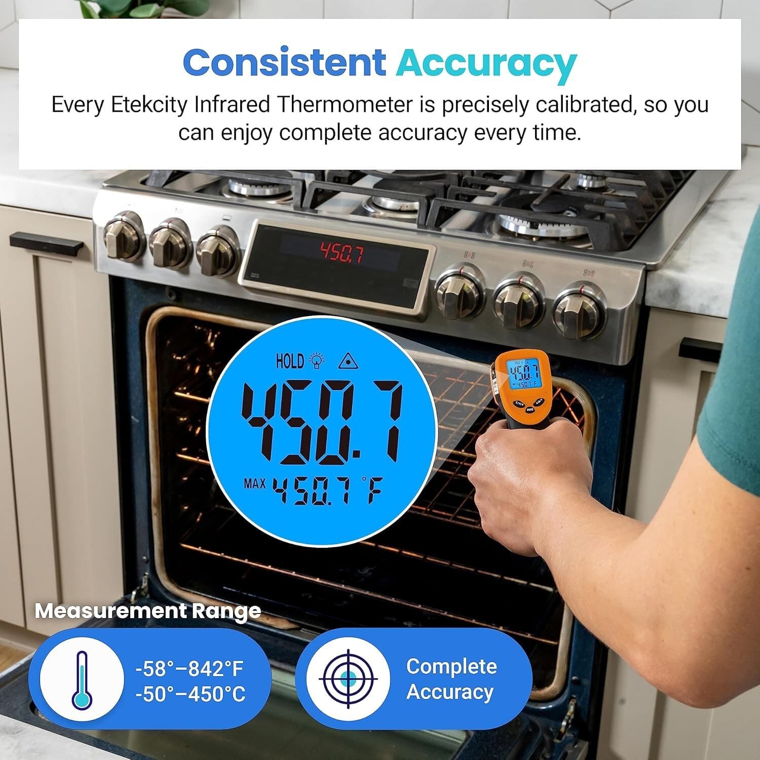 Digital Infrared Thermometer Temperature Gun Laser IR Cooking -58°F-842°F 4
