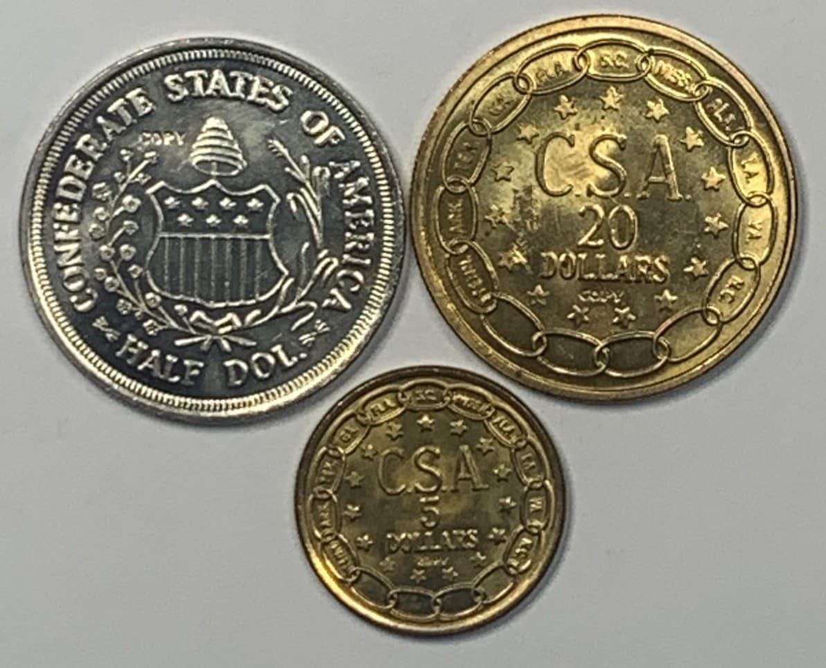 1861 CSA Confederate States Of America COPY Restrike Coin Lot Of 3**XKRLX6785 5