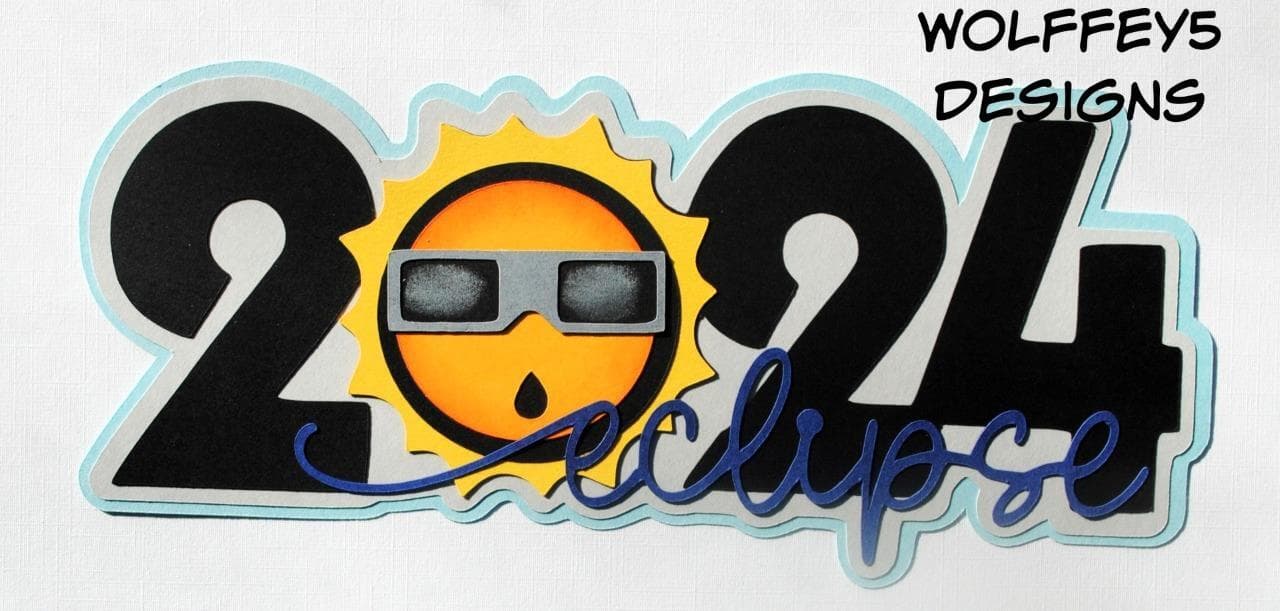 CRAFTECAFE ECLIPSE 2024 KID TITLE premade paper piecing scrapbook diecut  3d