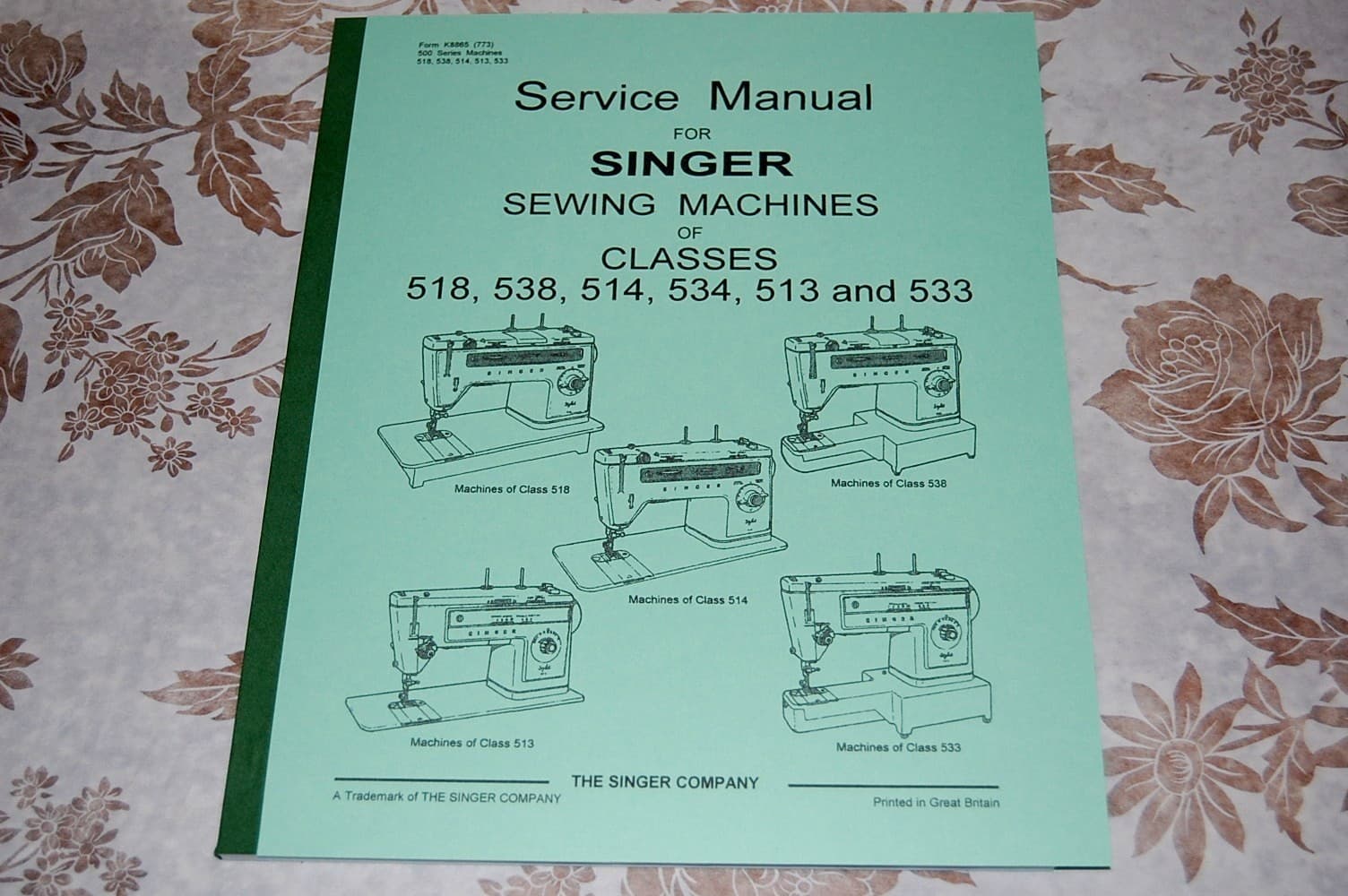 80-Page Service Manual for Singer 518 538 514 534 513 533 Sewing Machines