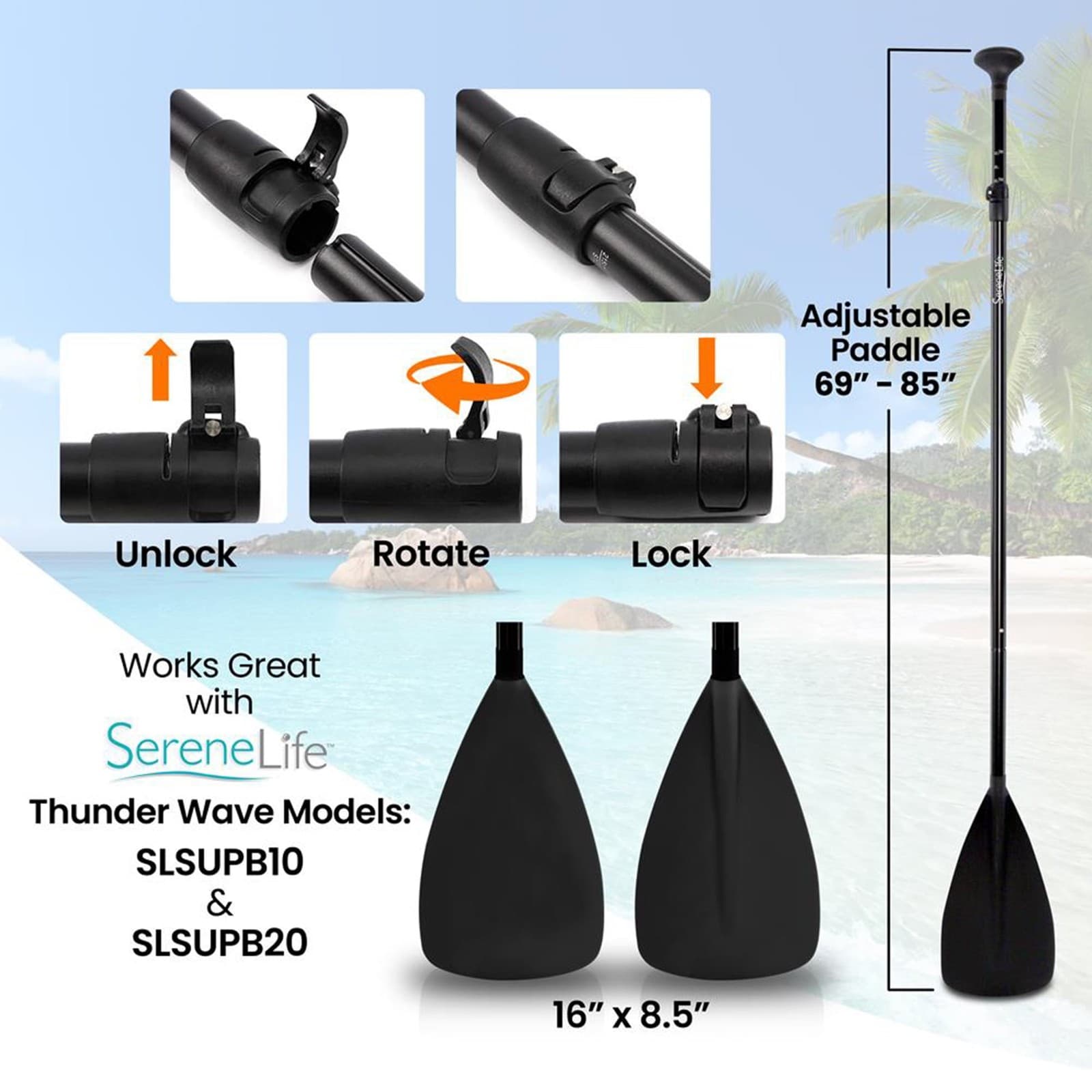 Universal Adjustable Height Oar for Stand Up Paddle Boards 4