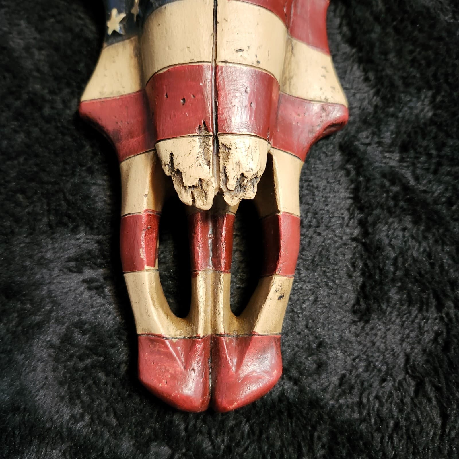 Western Patriotic USA  Flag On Resin Steer Head And Horns 6