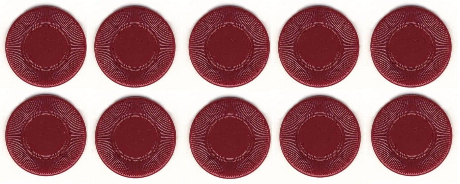 New 500 3.1 g Maroon Light Weight Interlocking Plastic Roulette Poker Chips * 2