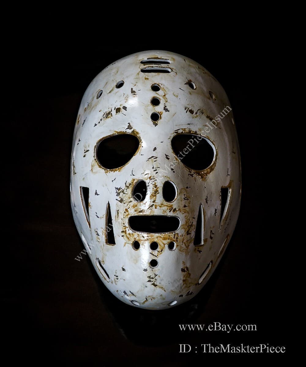 Ice Hockey Mask Goalie Helmet Wearable Home Decor Eddie Giacomin Worn-out G56 4