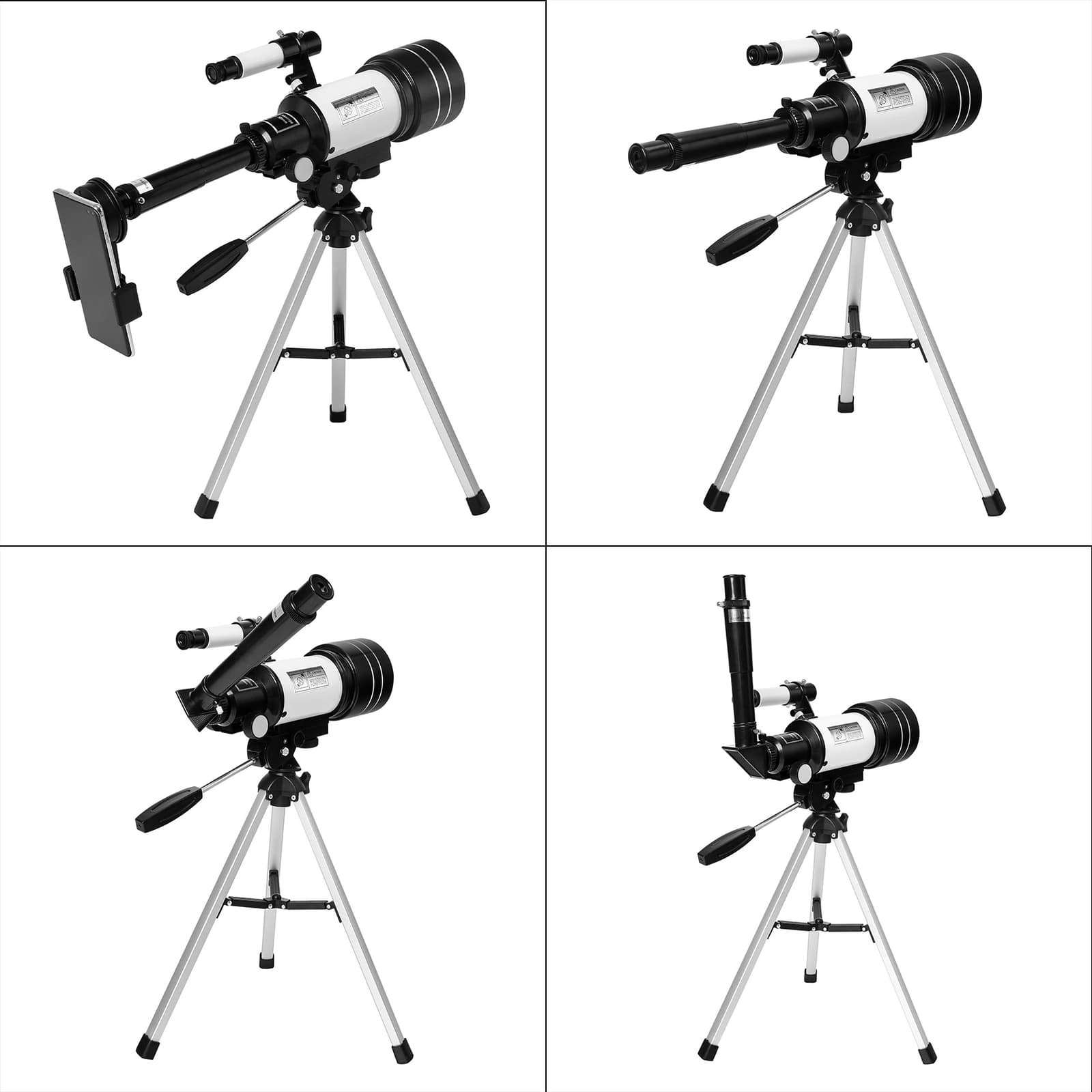 300mm Astronomical Telescope 150X with Phone Adapter Barlow Lens for Kids Gift 3