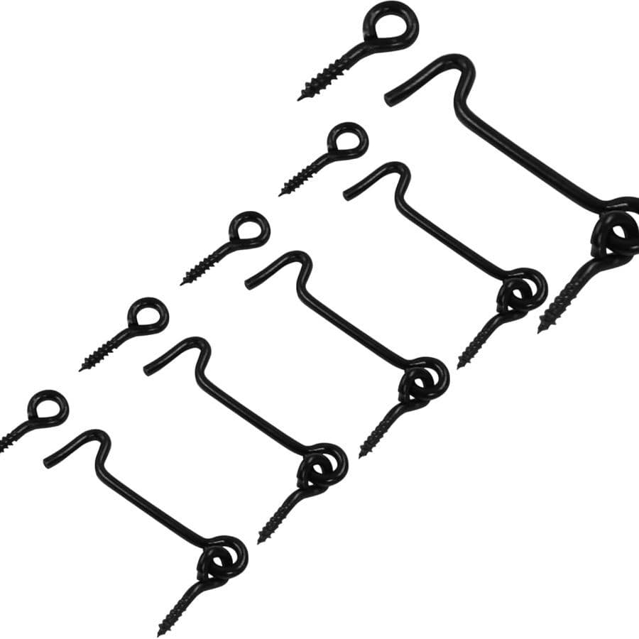 2.5 Inch Cabin Hook and Eye Latch Lock Black Gate Door Swivel Window Door Hook C