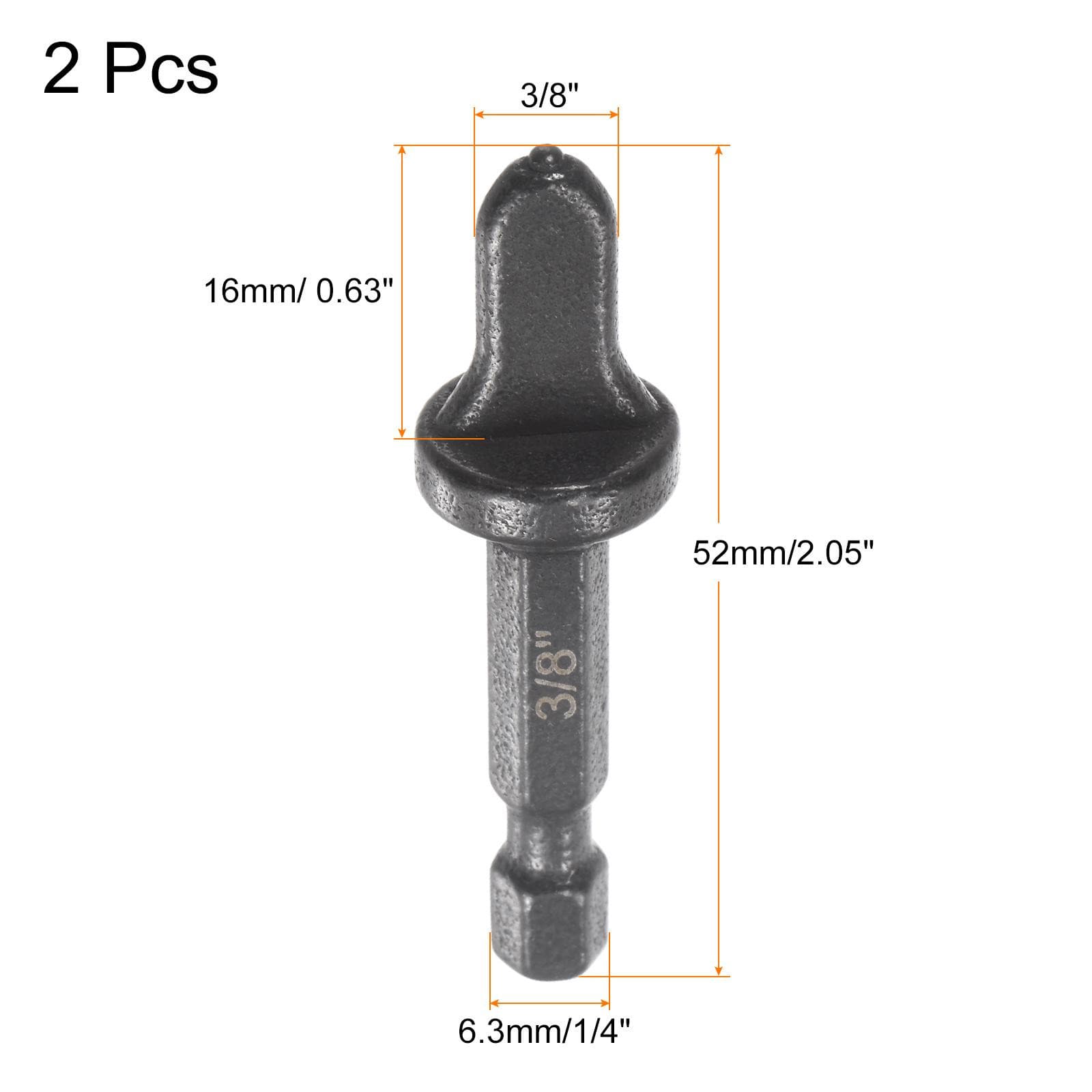 3/8" Swage Tube Expander Drill 1/4" Hex Handle for Copper Aluminum Pipe 2Pcs 2