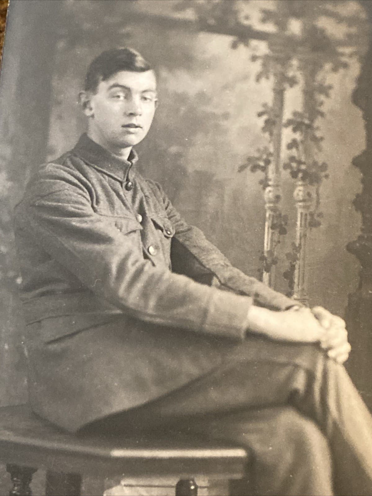 WWI RPPC Army Soldier w/ Legs Crossed Photo Postcard 2