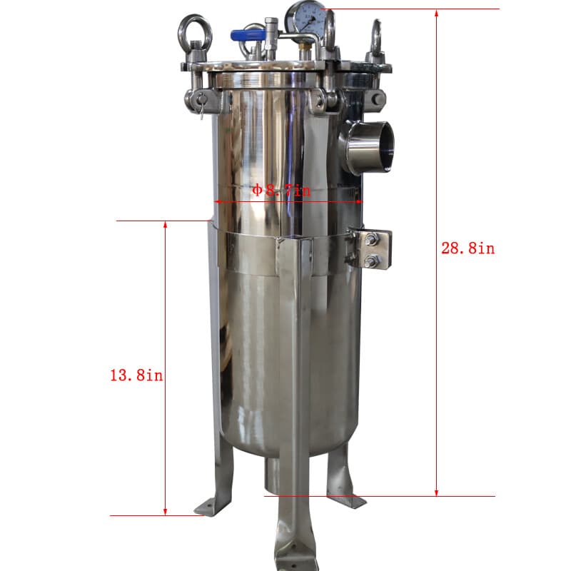 2" NPT #1 Bag Filter Stainless Steel Fluid Filtration Systerm 120psi 3mm Screen 3